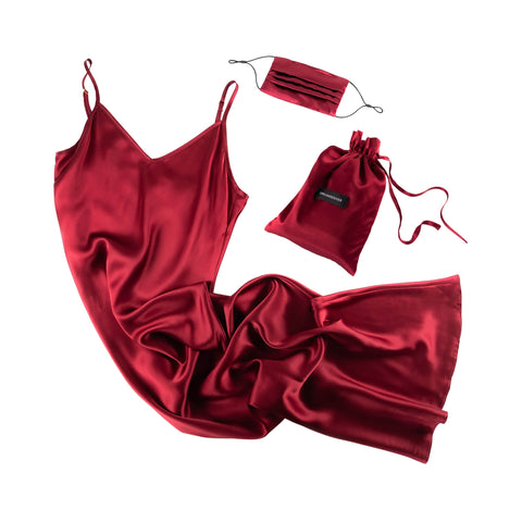 Garnet Silk Slip Dress